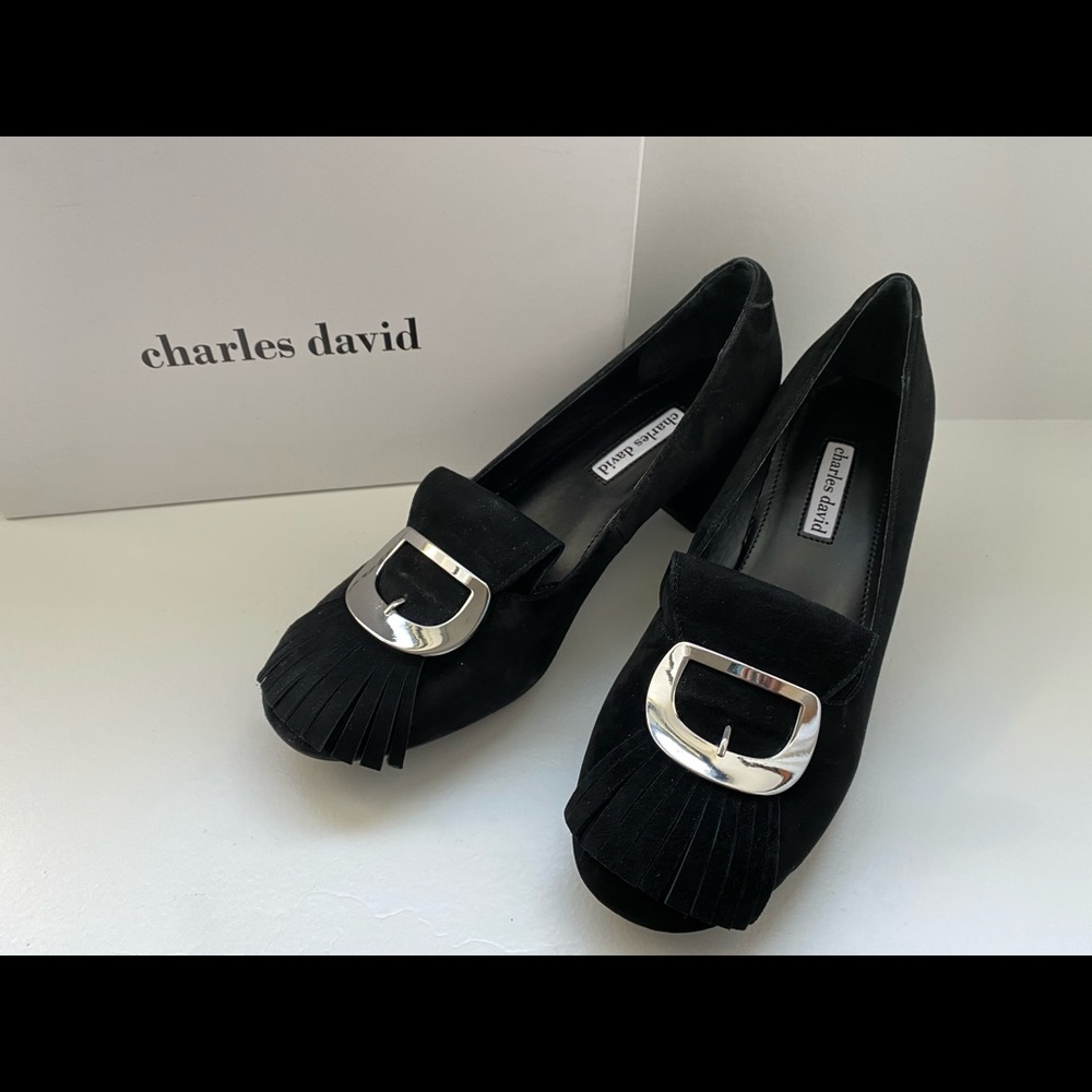 Charles David, court shoes, suede, size 10